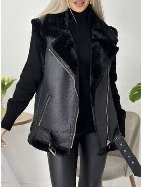 ZARA DOUBLE SIDED VEST BLACK SIZE XS
